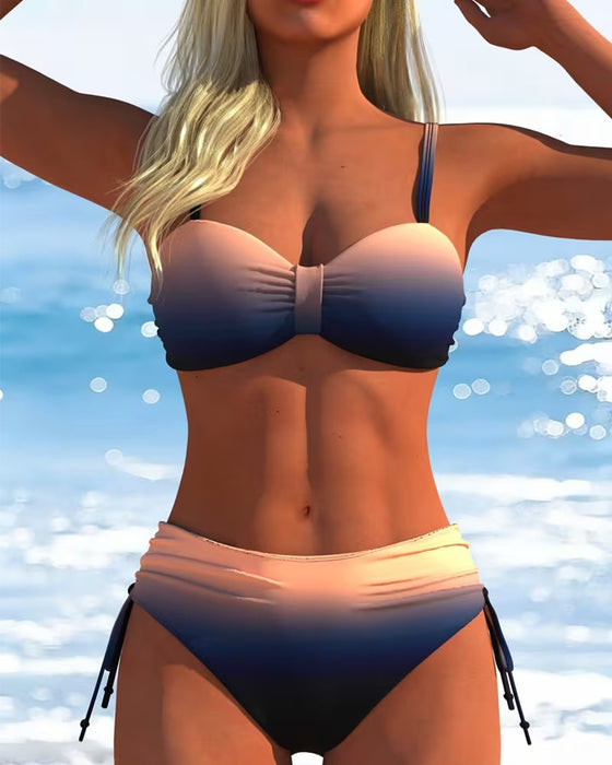 Bikini Wzór Gradient Ściągacz Moda