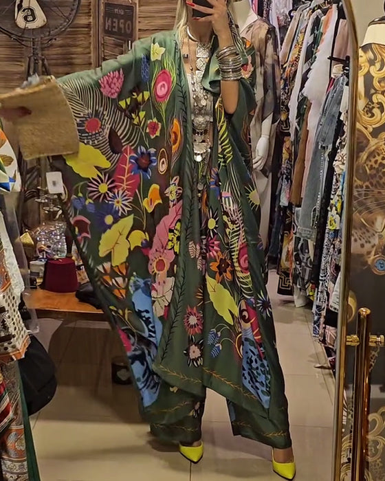 Dwuczęściowy zestaw z nadrukiem kimono