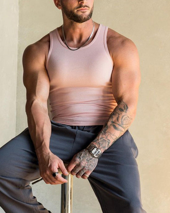 Męska jednokolorowa koszulka bez rękawów