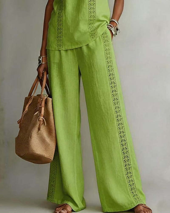 Dwuczęściowy Zestaw Hollow Out Halter