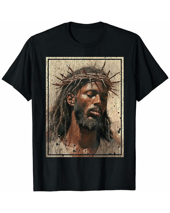 T-Shirt Męski Vintage Czarny Nadruk