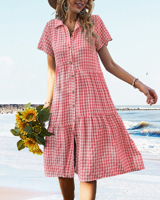 Sukienka koszulowa w kratę