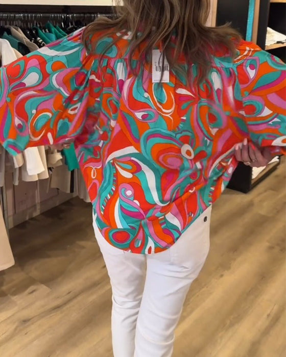 Bluzka o luźnym kroju z nadrukiem