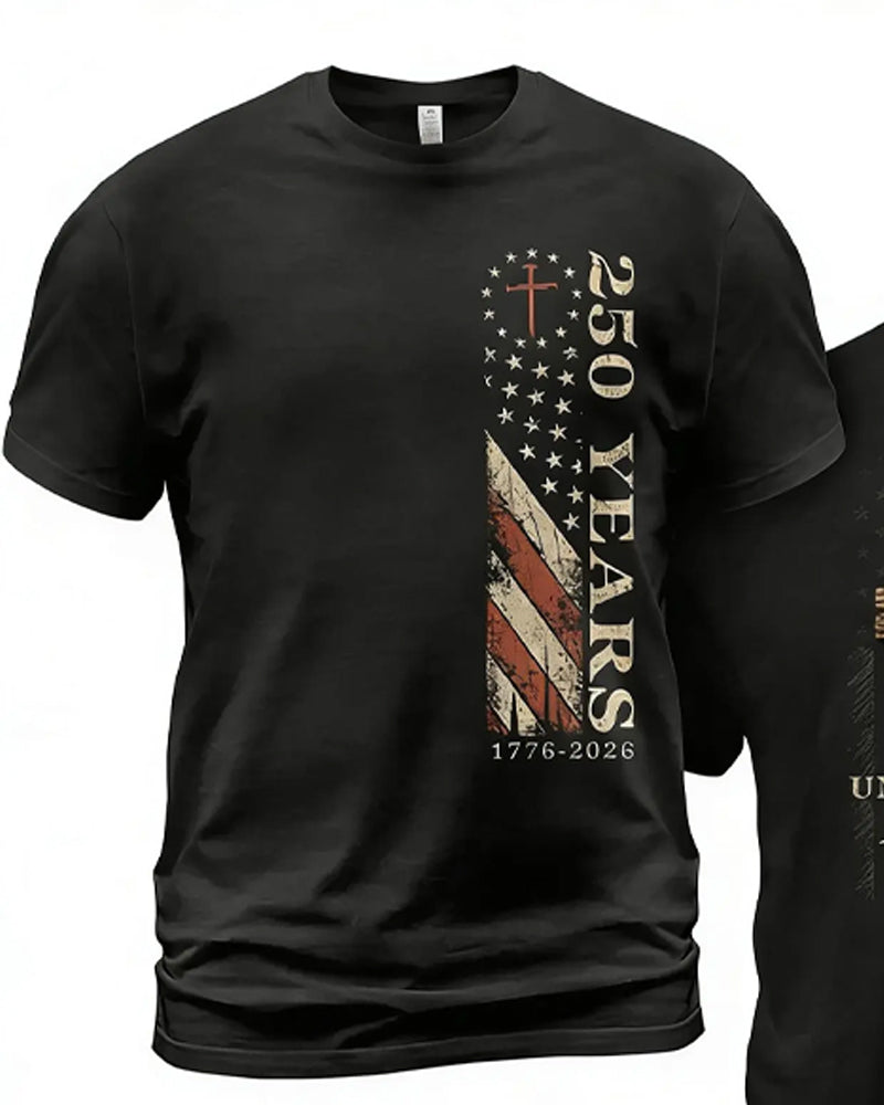 T-Shirt Okrągły Dekolt Przód I Tył Druk Unisex
