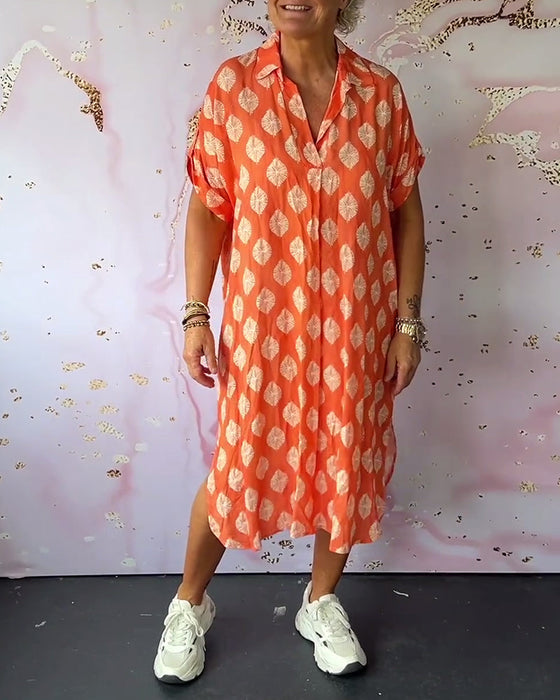 Luźna sukienka z krótkim rękawem