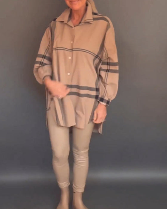 Koszula w kratę z klapami