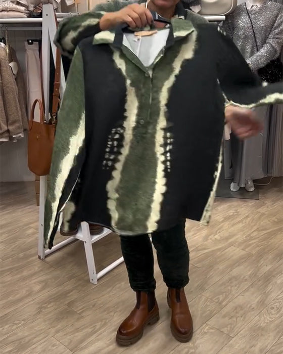 Koszula Z Klapami W Stylu Retro Z Długim Rękawem