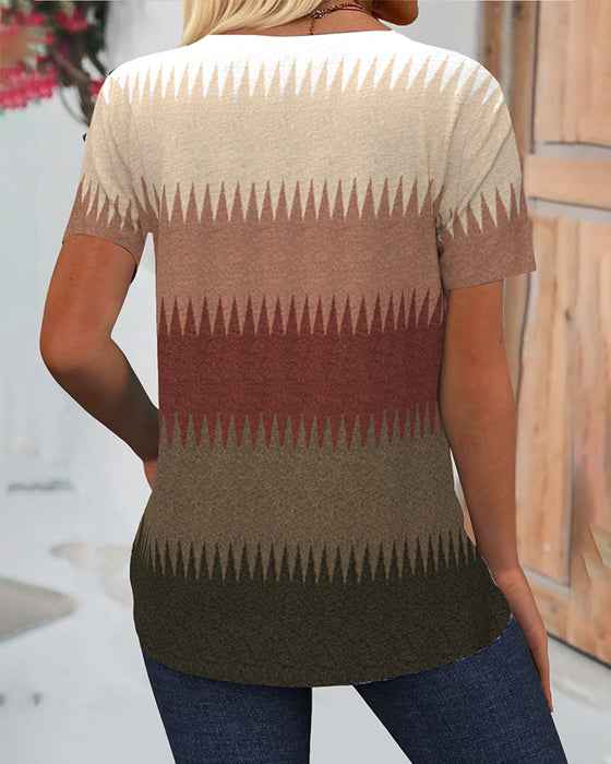 T-Shirt Stylowy Wygodny Wzorzysty