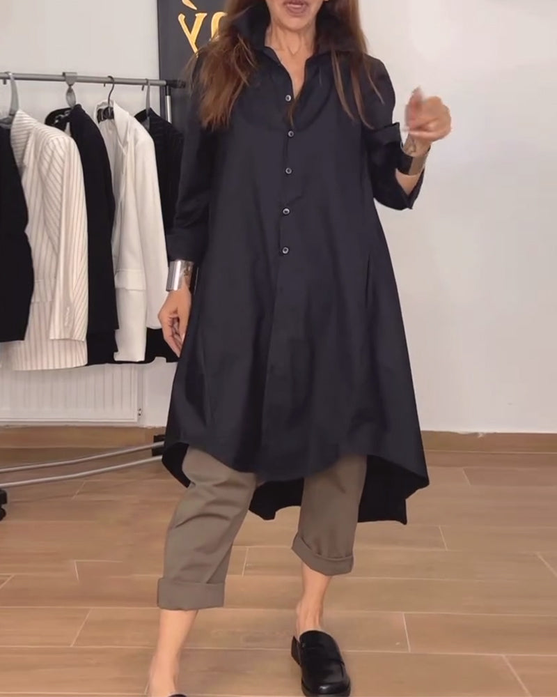 Koszula z nieregularnymi guzikami i luźnymi guzikami