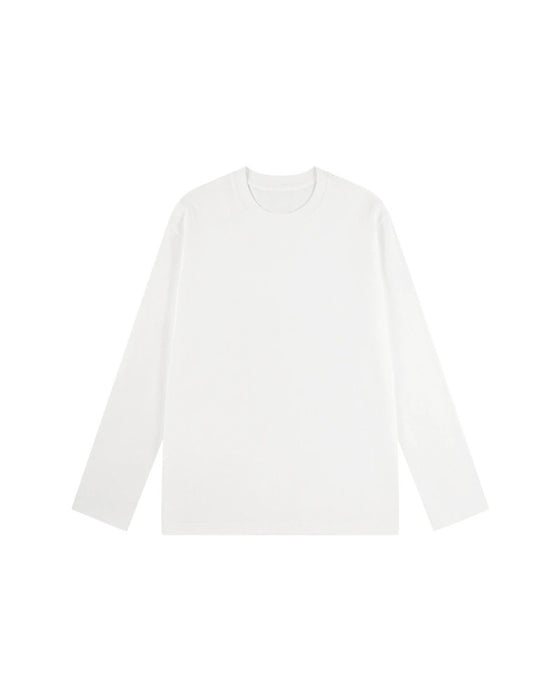 T-Shirt Męski Okrągły Dekolt Długi Rękaw Rozcięcie