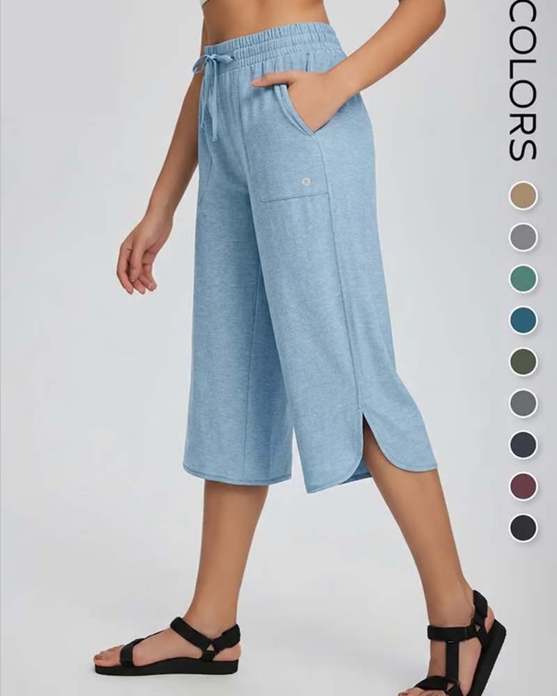 👖 Capris Kobiety Szeroka Noga Joga