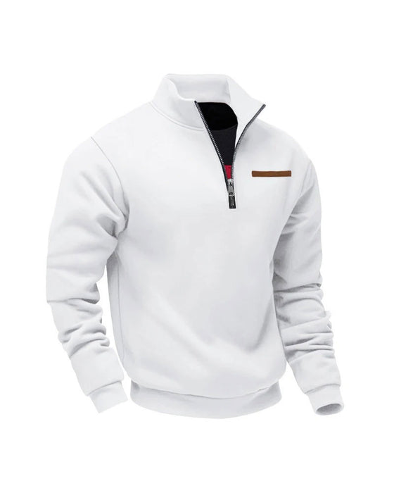 Sweatshirt Jednolity Kolor Stójka Zamek