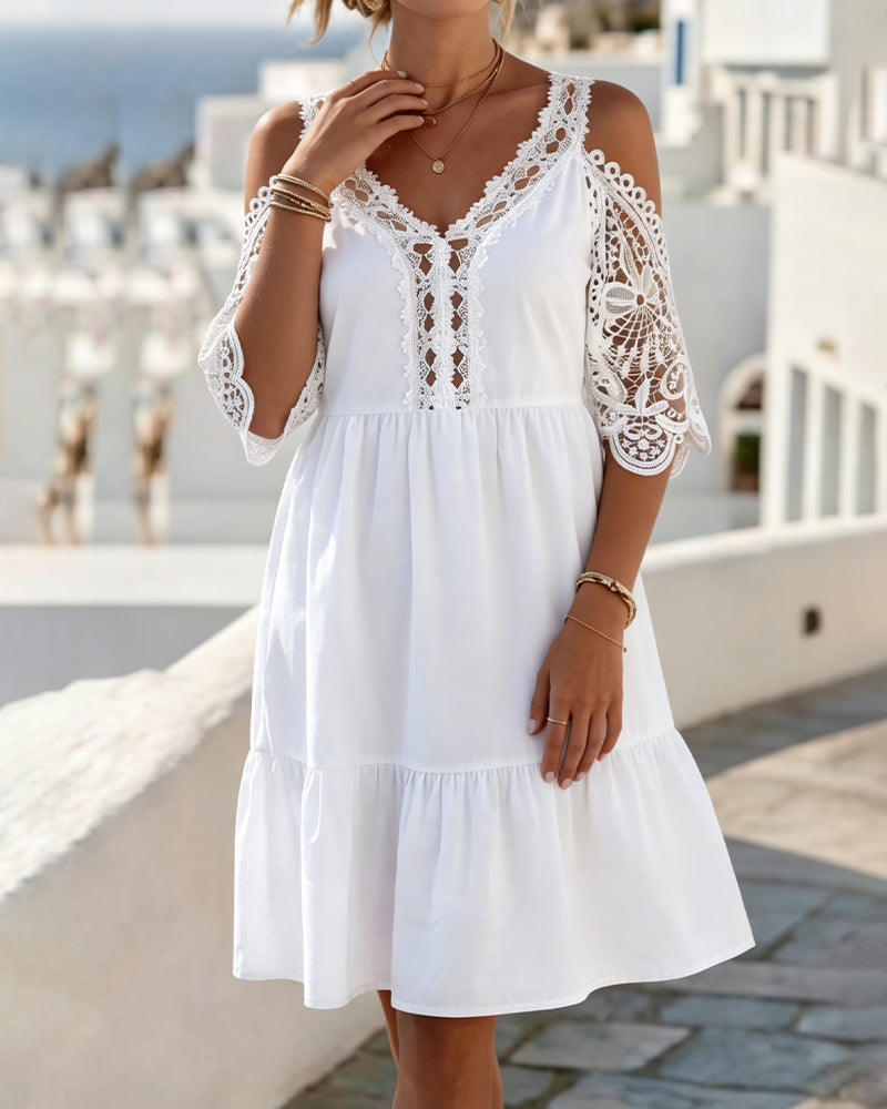 Sukienki Koronka Off-Shoulder Warstwowy Krótki