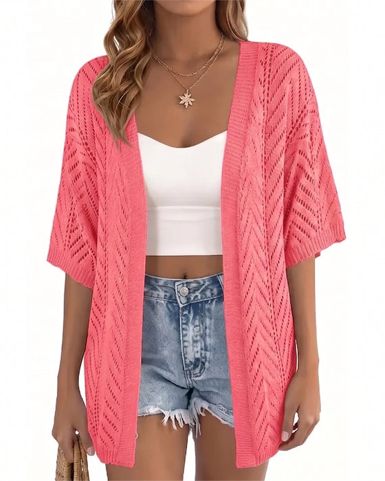 Cardigan Wycięcie Luźny Otwarty