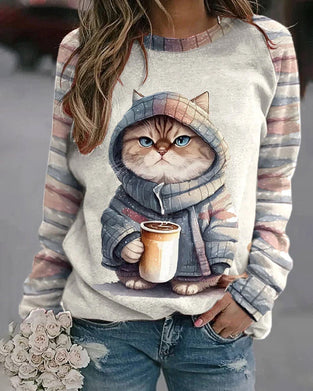 Bluza z uroczym nadrukiem kota