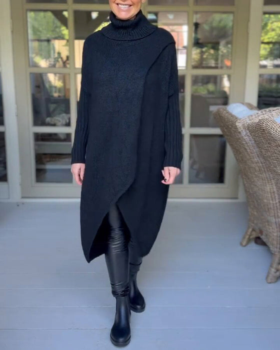 Długi kardigan z zabudowanym dekoltem