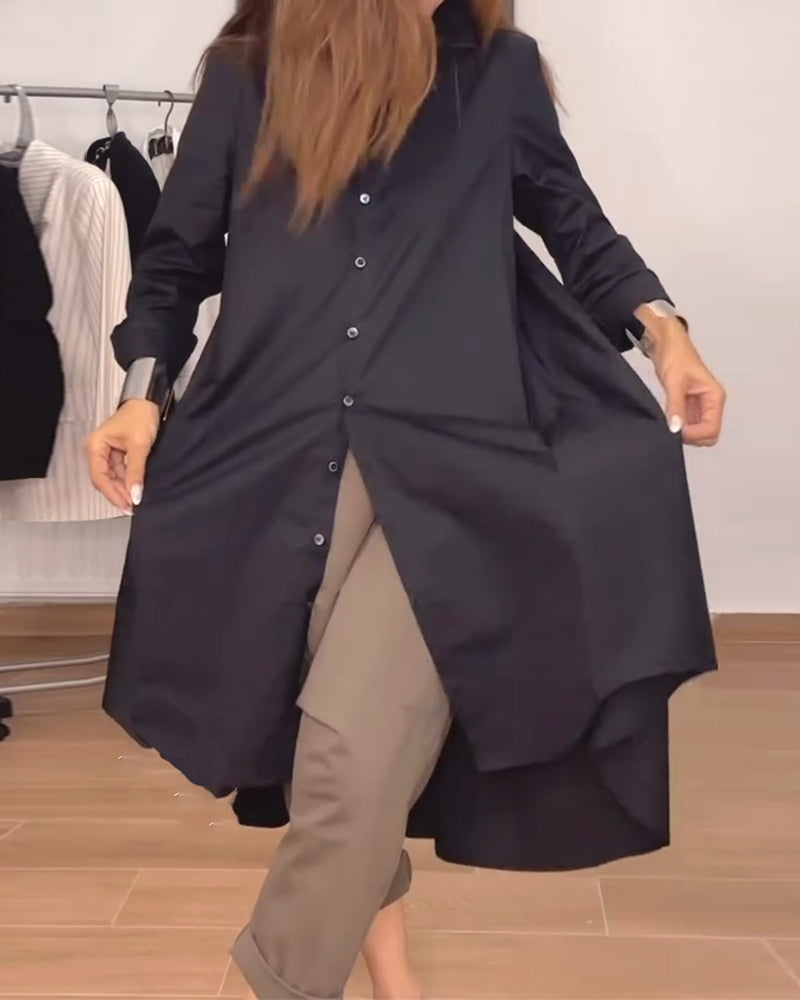 Koszula z nieregularnymi guzikami i luźnymi guzikami