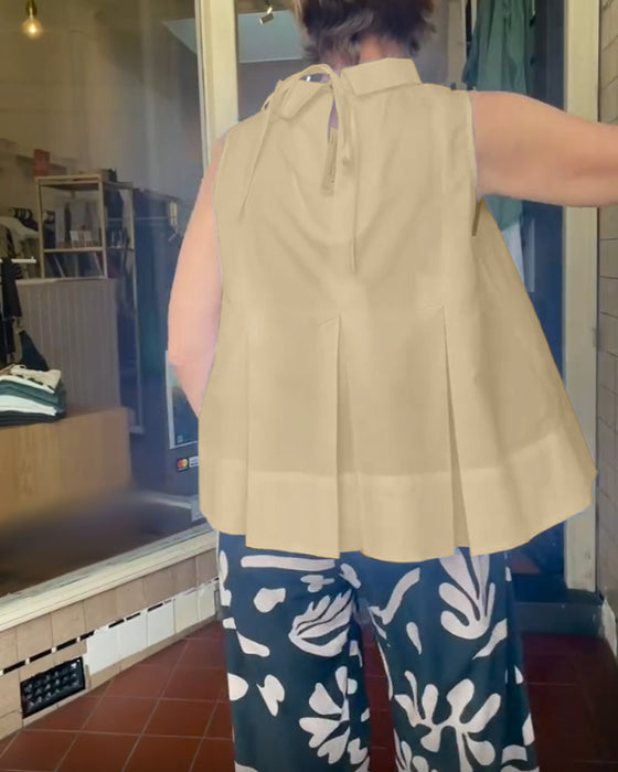 Bluzka Bez Rękawów Jednolita Prosta