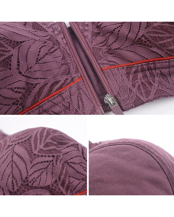 Koronkowy biustonosz zapinany z przodu na zamek