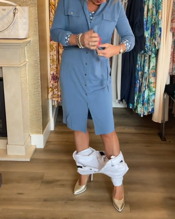 Płaszcz zapinany na guziki w swobodnym jednolitym kolorze