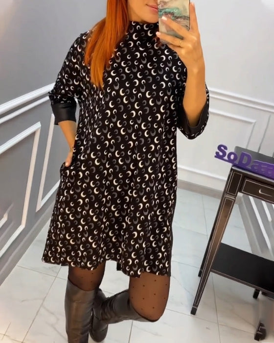 Casualowa sukienka z nadrukiem motyli