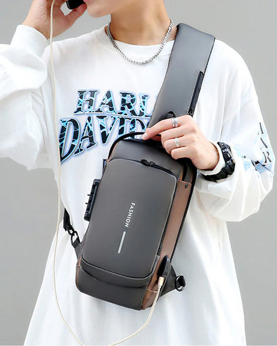 Torba na klatkę piersiową z hasłem antykradzieżowym