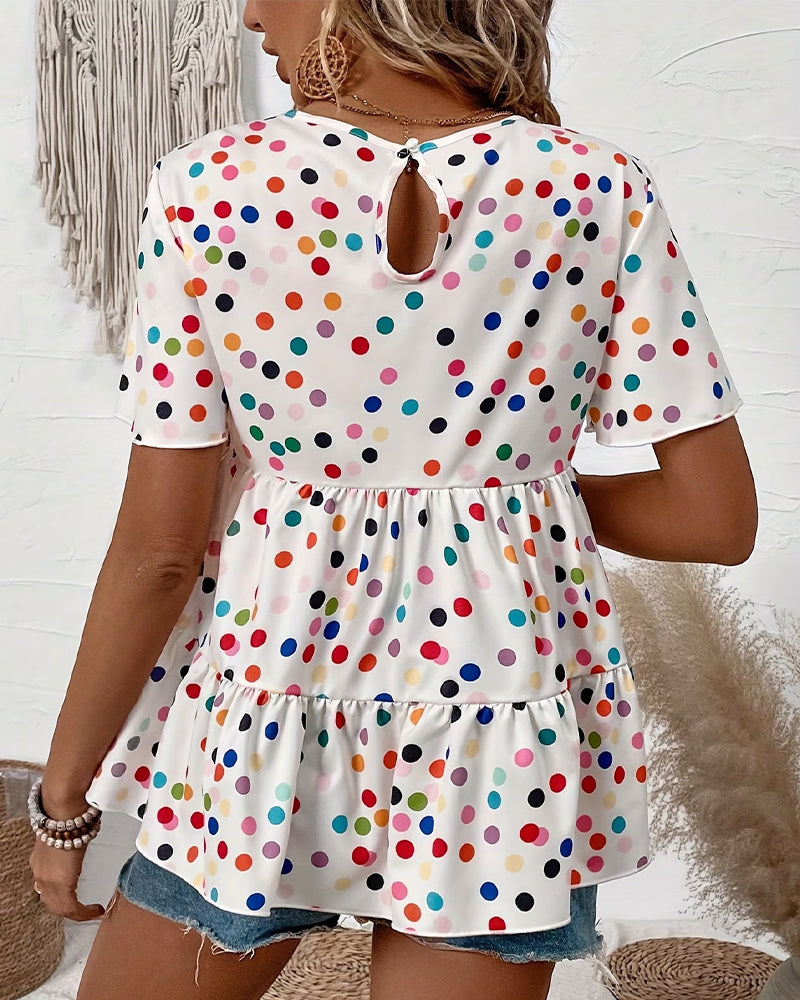 Bluza Kolorowy Polka Dot Babydoll