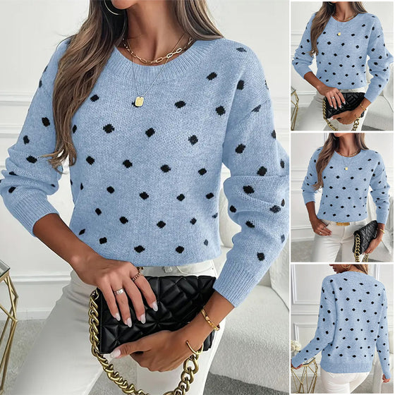 Pulower Okrągły Dekolt Długi Rękaw