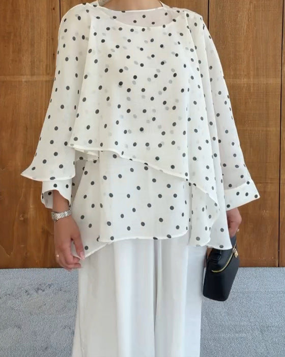 Bluzka Polka Dot Nieregularny