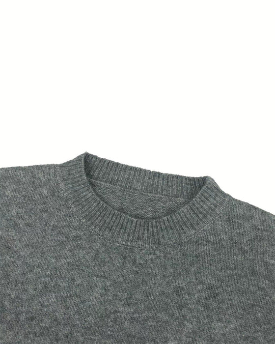 Sweter Okrągły Dekolt Bok Rozcięcie