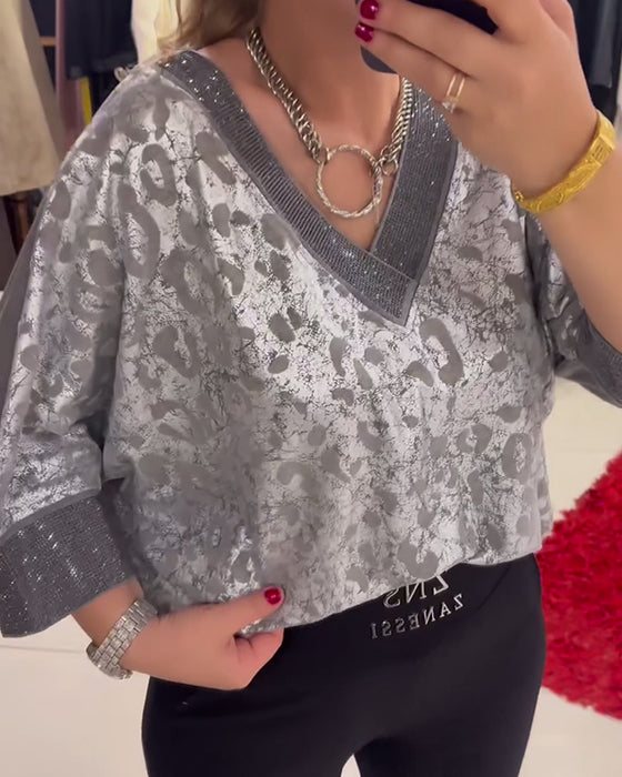 Bluzka z dekoltem w kształcie litery V