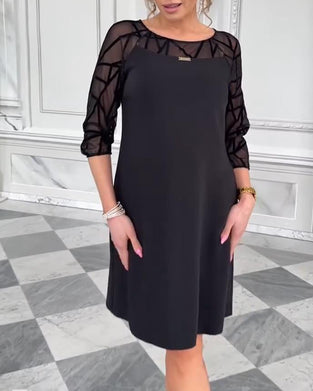 Elegancka Sukienka Z Okrągłym Dekoltem I Modnym Designem