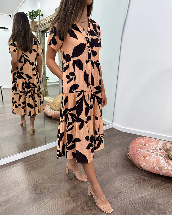 Sukienka z kieszeniami oraz nadrukiem