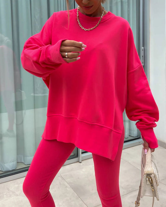 Zestaw Slim Spodnie Luźny Bluza