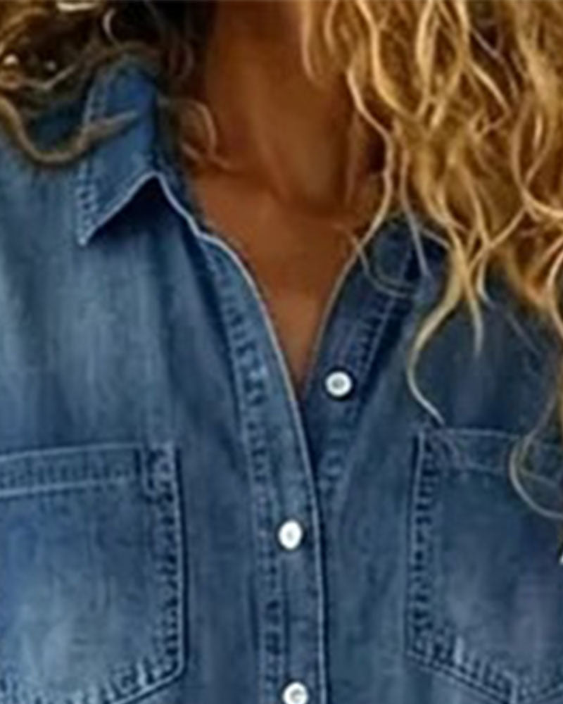 Kombinezon Krótki Rękaw Denim