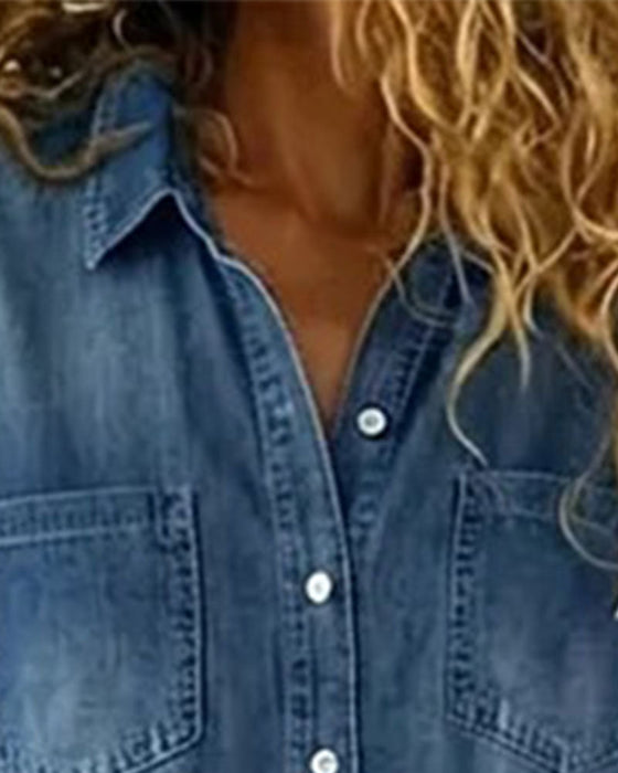 Kombinezon Krótki Rękaw Denim