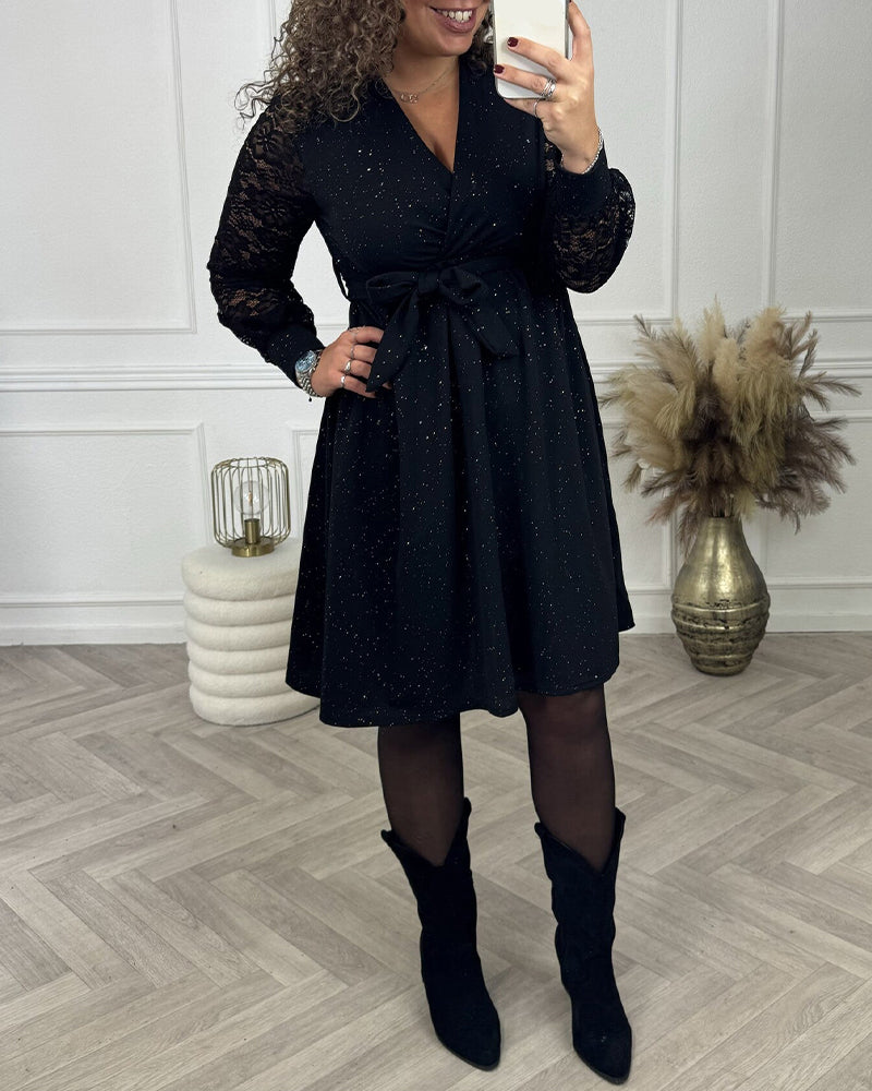 Sukienka Koronka V Dekolt Seksowna