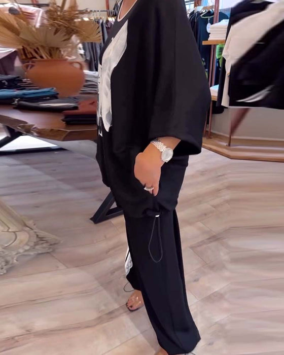 Garnitur Luźny Casual Dwuczęściowy