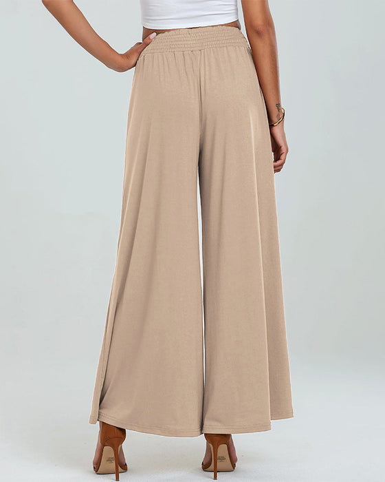 Spodnie Kieszeń Elastyczna Talia Bootcut