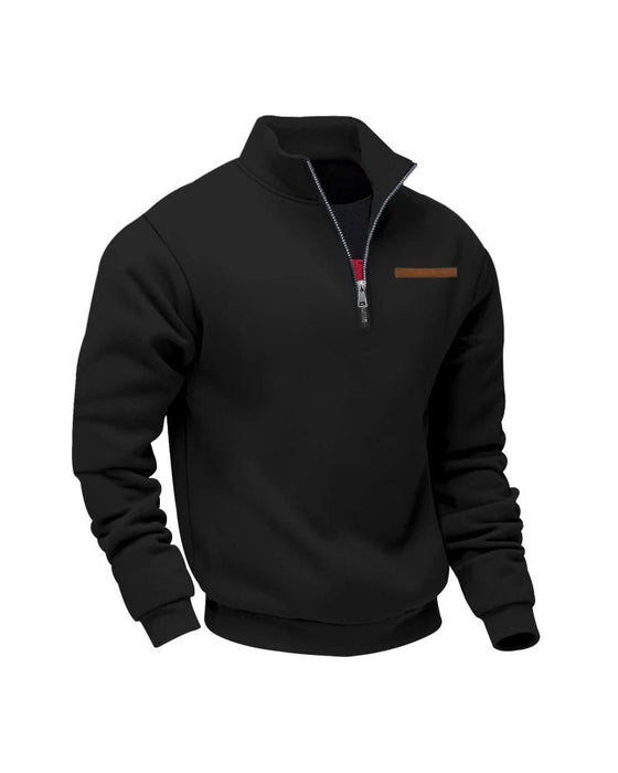 Sweatshirt Jednolity Kolor Stójka Zamek