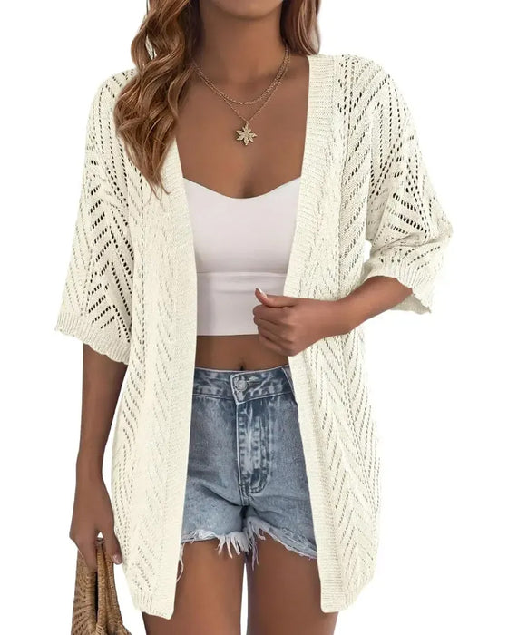 Cardigan Wycięcie Luźny Otwarty