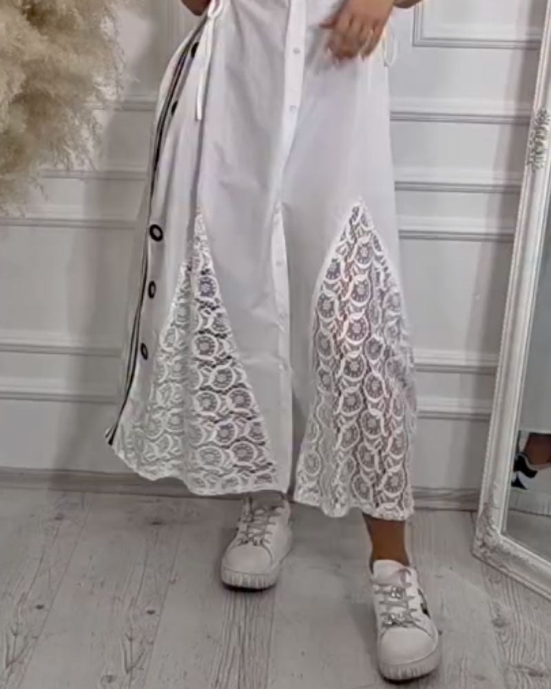 Sukienka Klapa Koronka Patchwork Bez Rękawów