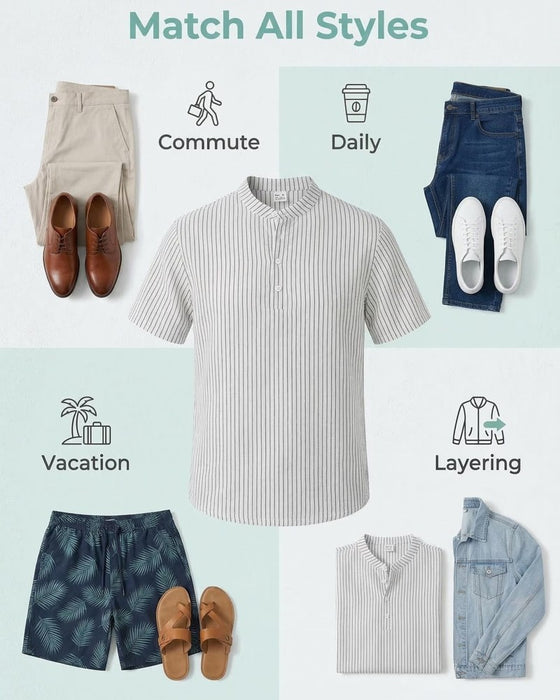 Koszulka Męska Codzienna W Paski