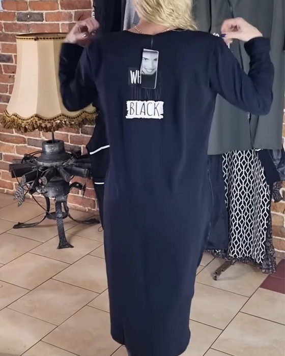 Sukienka Luźna Plus Size Panele Z Pu