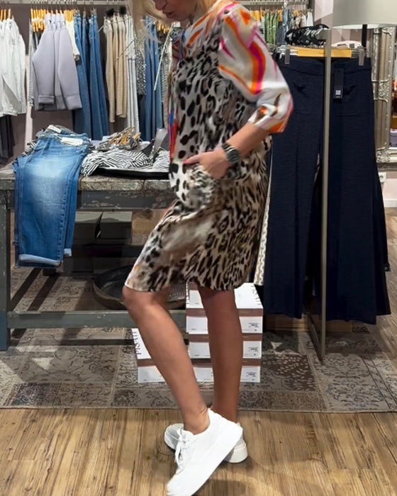 Damska, codzienna, kolorowa sukienka