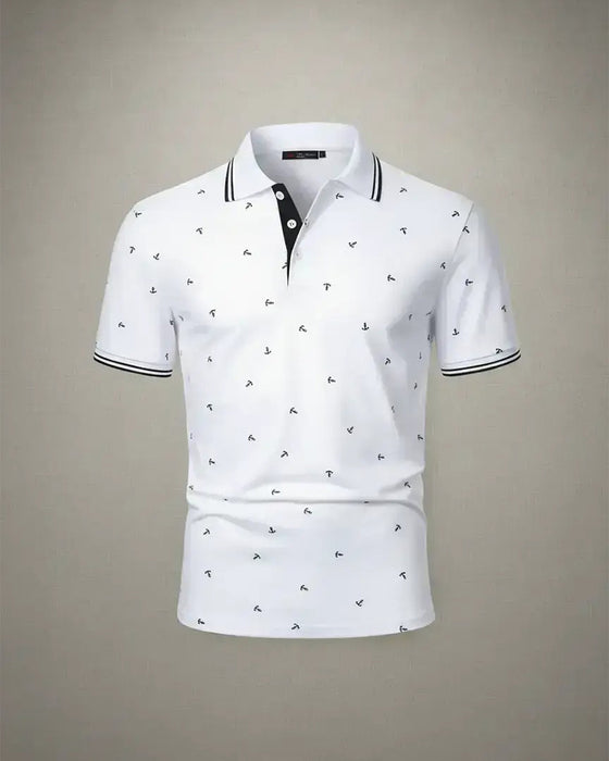 T-Shirt Kołnierz Polo Wzór Strzałka Casual