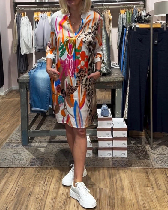 Damska, codzienna, kolorowa sukienka