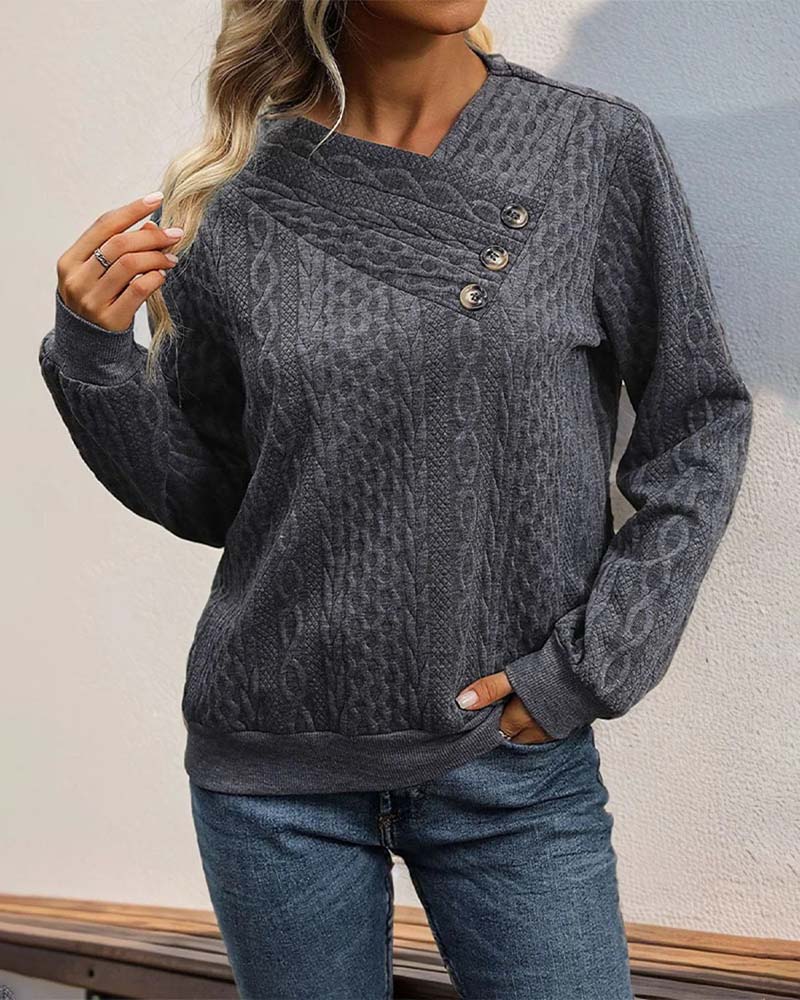 Bluza stylowa, jednokolorowa, ciepła