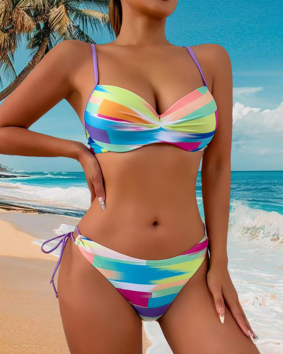 Bikini Dwuczęściowy Drukowany Sznur