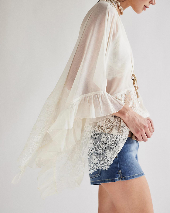 Cover-Up Koronka Patchwork Mesh